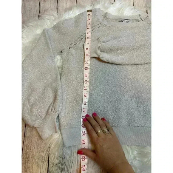 American Eagle Scoopneck Textured Knit Top Women's Light Gray Size S - Picture 7 of 7